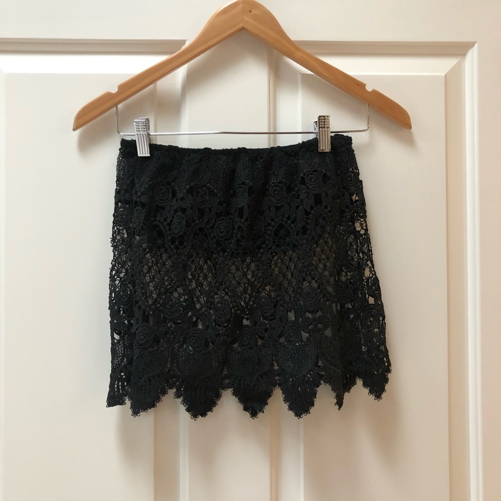 LA Hearts Black Lace Tube Top